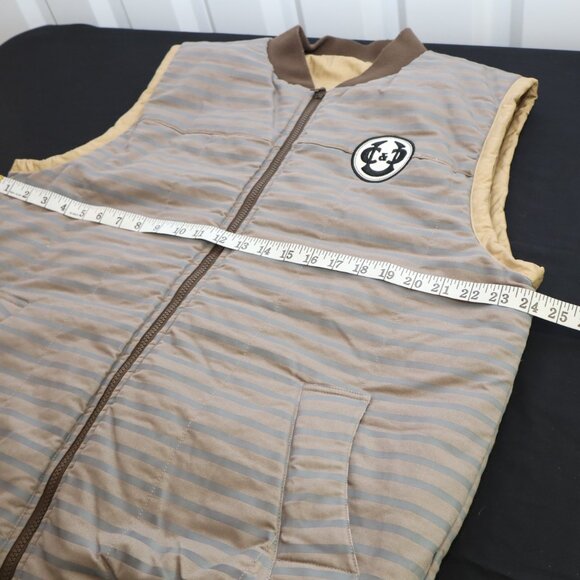 Crooks and Castles Mens Reversible Insulated Vest Blue Gray Tan Size XL Cotton - Picture 10 of 12
